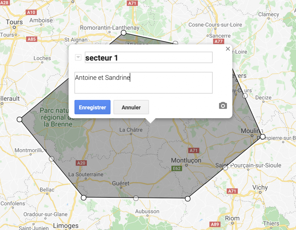 Sectorisation google maps